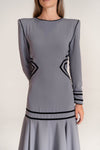 Rombo Dress Velvet Gray