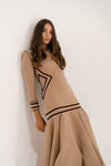 Rombo Dress Velvet Camel