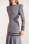 Rombo Dress Velvet Gray
