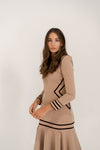 Rombo Dress Velvet Camel
