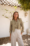 Camisa Eugenia Flor Oliva