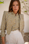 Camisa Eugenia Flor Oliva