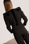 Stripe Jumpsuit Black