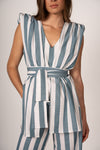 Blusa Stripes Petróleo